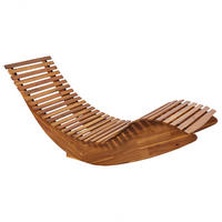 GARTENLIEGE Heller Holzfarbton Brescia II - Hellbraun, Holz (60/90/176cm) - Beliani