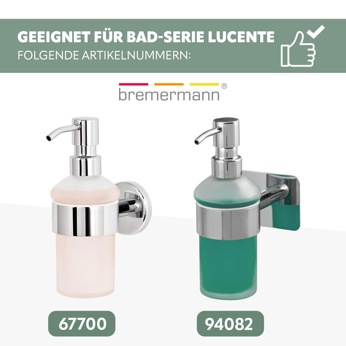 ERSATZ-SEIFENSPENDERPUMPKOPF LUCENTE 2er-Set, Edelstahl, verchromt - Chromfarben, Metall (6.7/16.5/3.1cm) - bremermann