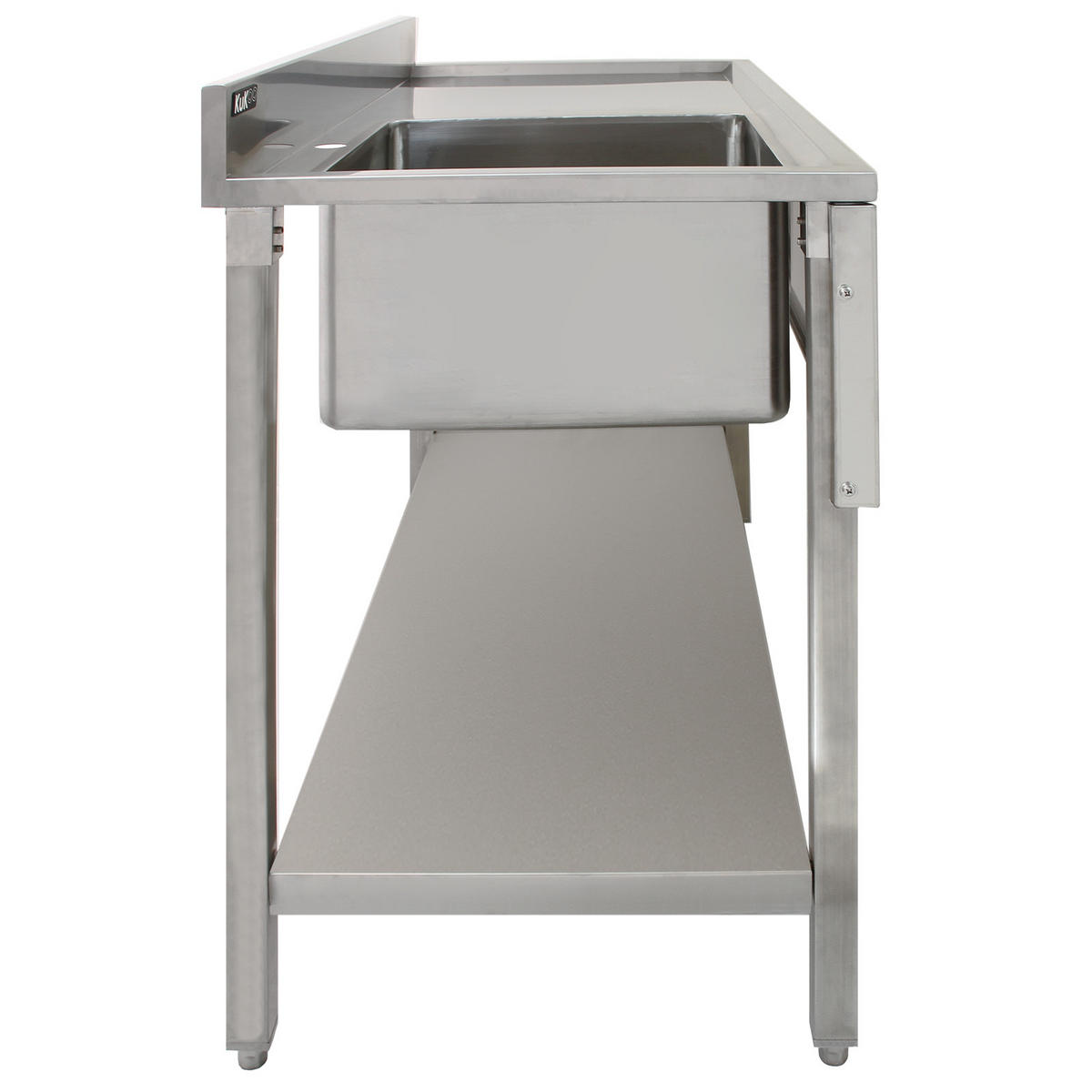 GASTROSPÜLE Edelstahl Spülbecken 1 Becken links - Alufarben, Metall (120/1/60cm) - Monstershop