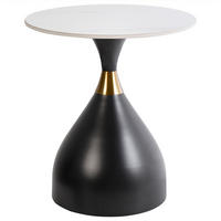 BEISTELLTISCH Schwarz/Gold/Weiß Ituna - Goldfarben/Schwarz, Stein (50/50/55cm) - Beliani