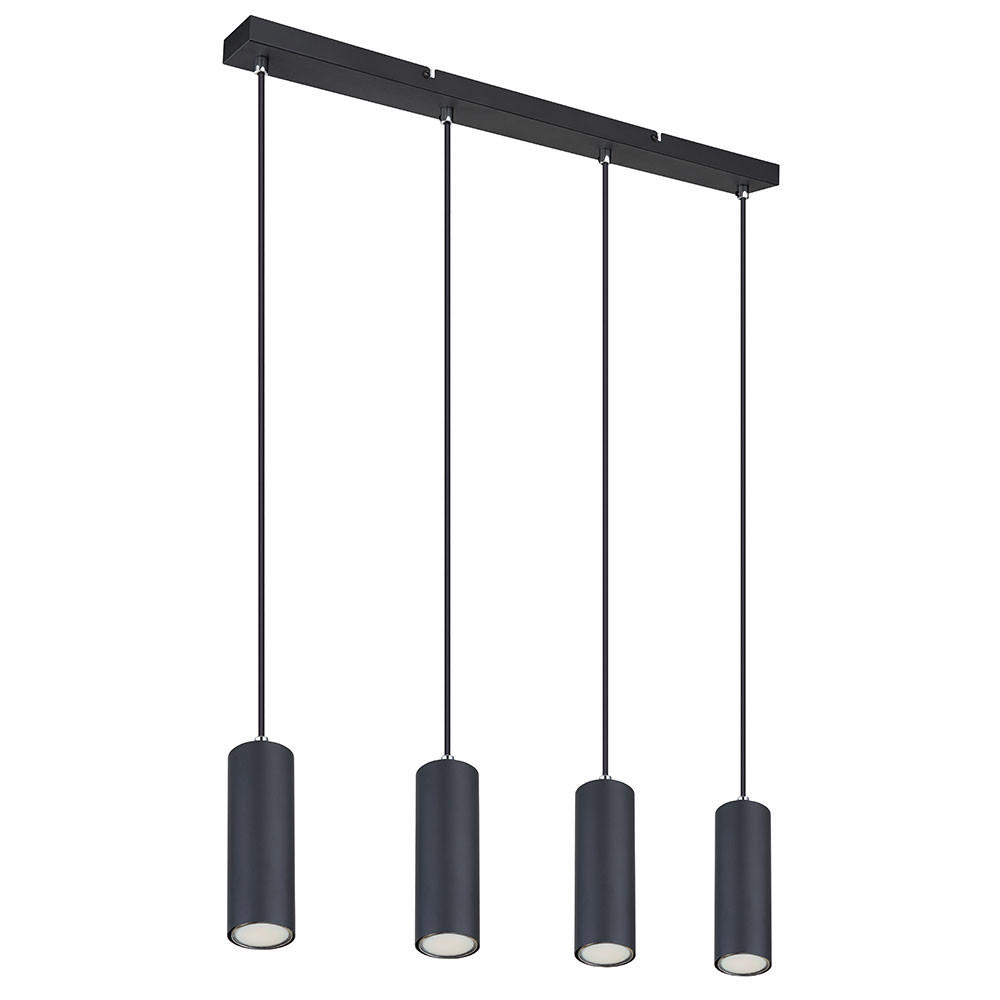 HÄNGELEUCHTE Metall Schwarz 4-flammig - Schwarz, Metall (65/6/120cm) - Globo Lighting