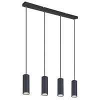HÄNGELEUCHTE Metall Schwarz 4-flammig - Schwarz, Metall (65/6/120cm) - Globo Lighting