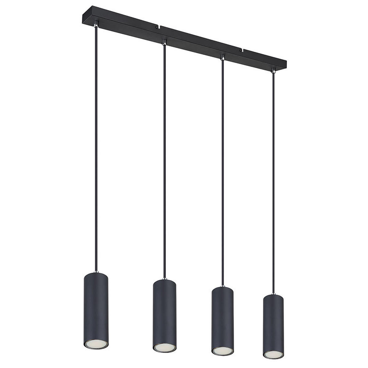 HÄNGELEUCHTE Metall Schwarz 4-flammig - Schwarz, Metall (65/6/120cm) - Globo Lighting