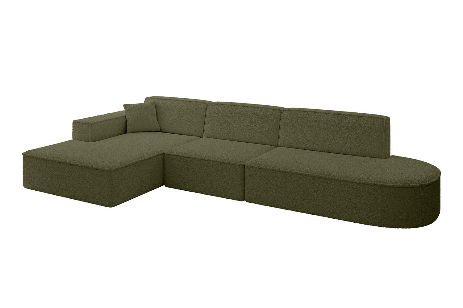 ECKSOFA Ottomane Links IREA-L2-v4 - 328x171x79 cm Grün - Platinfarben, Holzwerkstoff/Textil (328/171cm) - ALTDECOR