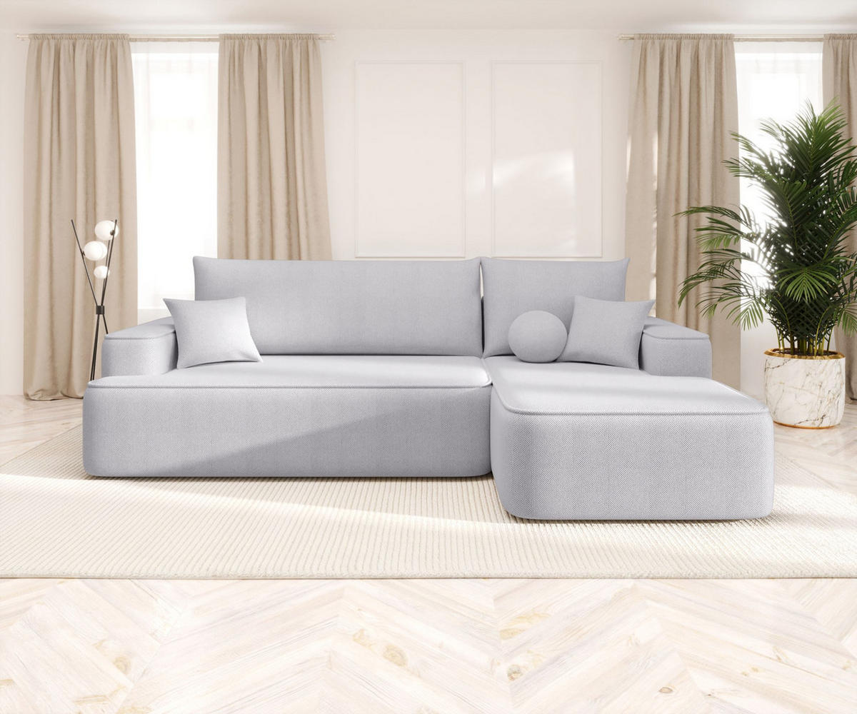 ECKSOFA mit Schlaffunktion FIGO Curio 80 Rechts - Hellgrau, Textil (250/150cm) - Bedante