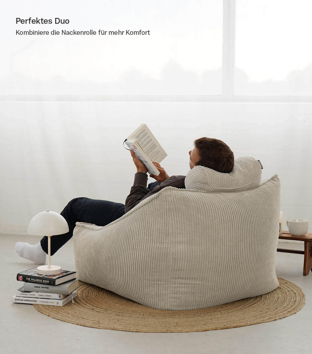 SITZSACK Cord Der Lümmel - Beige, Textil (73/60/83cm) - Mokebo