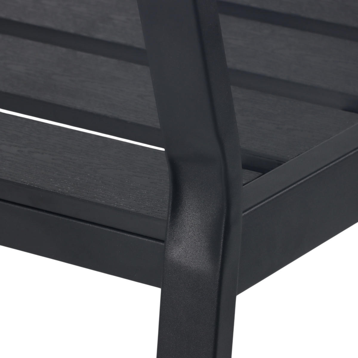 GARTENBANK - Schwarz, Kunststoff/Metall (128/88/59cm) - Relaxdays