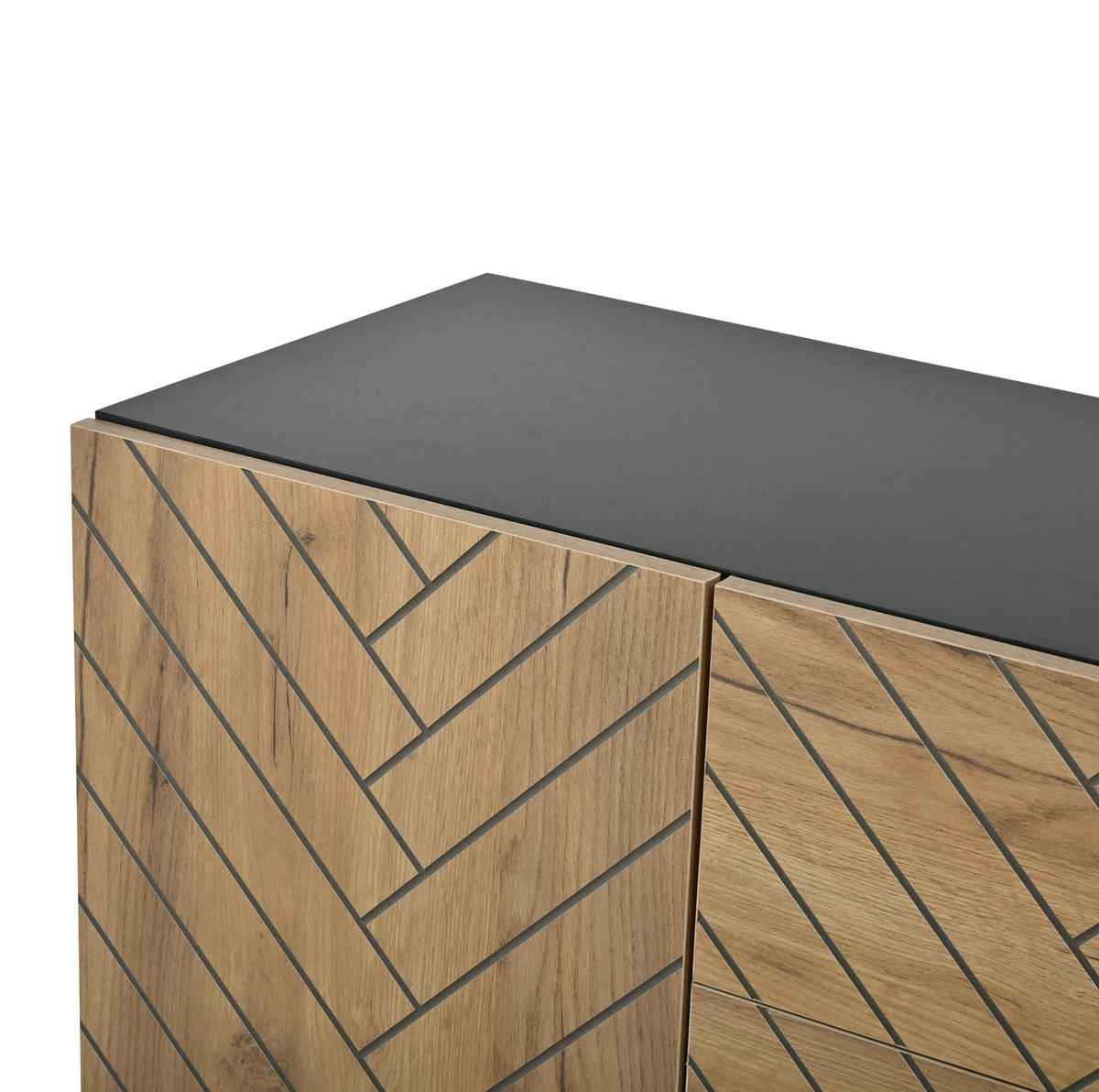 SIDEBOARD 120/40/76 cm Natur/Schwarz aus Spanplatte mit Stauraum - Naturfarben, Holzwerkstoff (120/76/40cm) - OKWISH