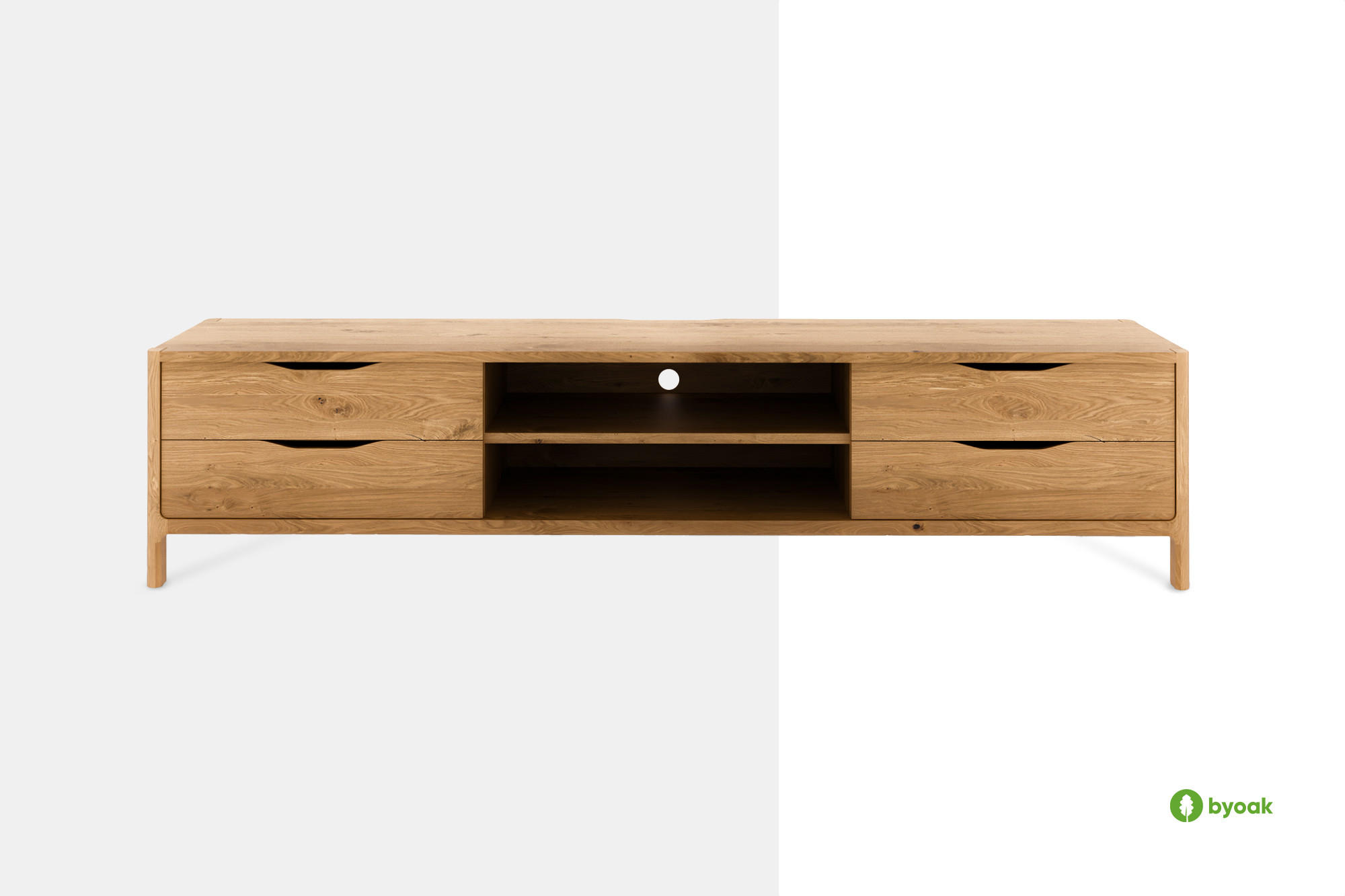TV-SCHRANK PAUL - Wildeiche, Holz (200/48/50cm) - byoak
