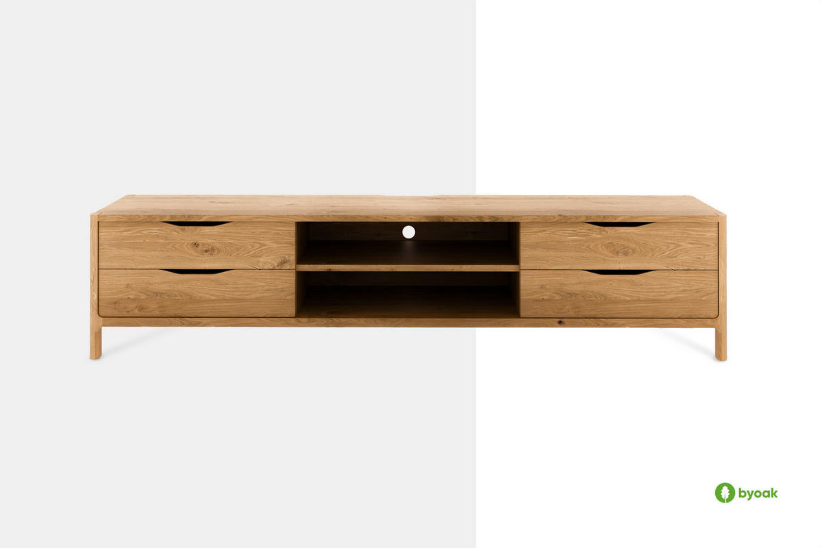 TV-SCHRANK PAUL - Wildeiche, Holz (200/48/50cm) - byoak