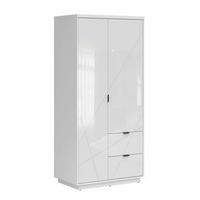 SCHRANK 2 Türen Sven Weiß - Weiß Hochglanz, Holzwerkstoff (94/201/57cm) - Petits-meubles