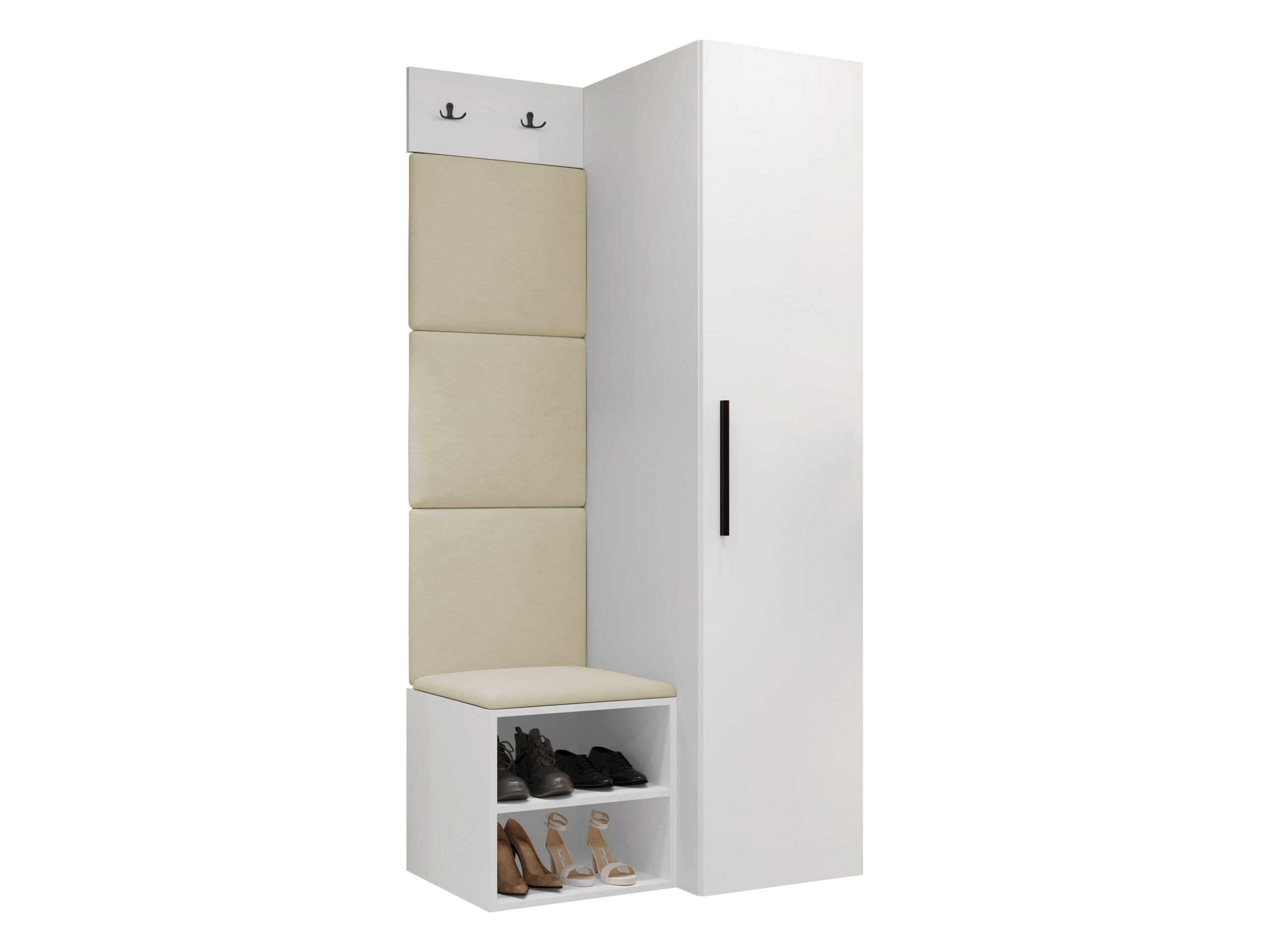 Mirjan24 Garderoben-Set Beige, Weiß 40x191x50 cm
