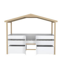 HAUSBETT PILOTI mit 2 Schubladen/ Kinderbett 90x200 - Weiß und naturfarben - Multicolor, Holz (90/200cm) - Weber Industries