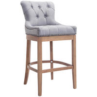 BARHOCKER Stoff Hellgrau - Hellgrau/Naturfarben, Holz/Textil (55/109/57cm) - CLP