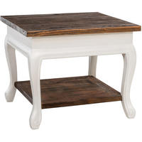 COUCHTISCH eckig 60/60/50 cm Holz Dunkelbraun - Dunkelbraun/Weiß, Holz (60/60/50cm) - CLP