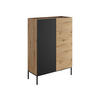 KOMMODE Como 100 2D - Schwarz/Eiche Artisan, Holzwerkstoff/Metall (100/140/42cm) - MIRJAN24
