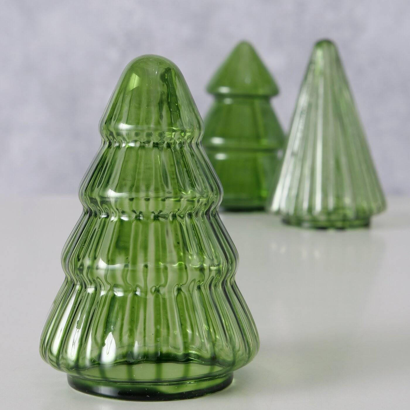 WEIHNACHTSBAUM Tovla 9,5 cm - Hellgrün/Grün, Glas (6/9.5/6cm) - Boltze Home
