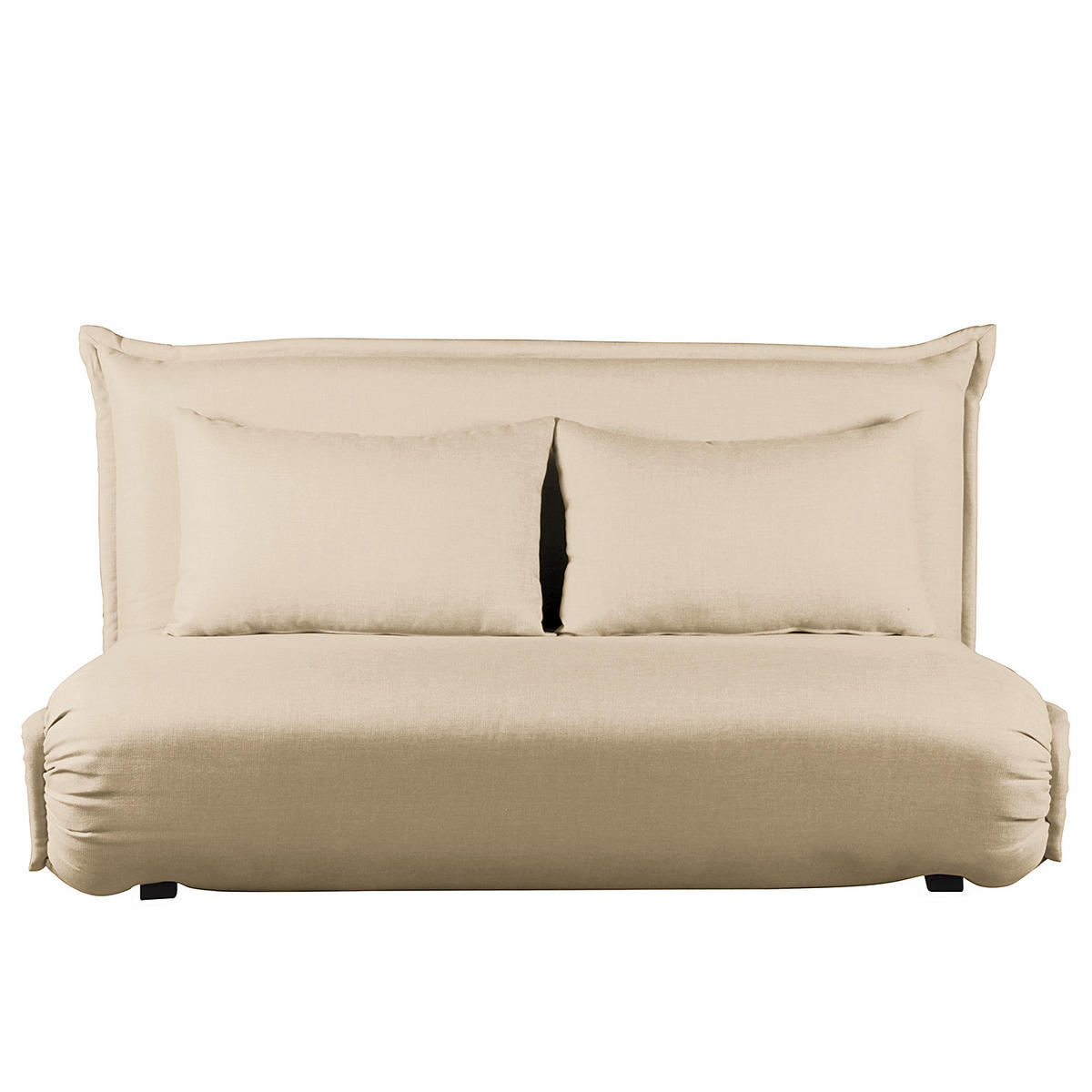 SCHLAFSOFA - Creme, Textil/Metall (150/75/85cm) - home24