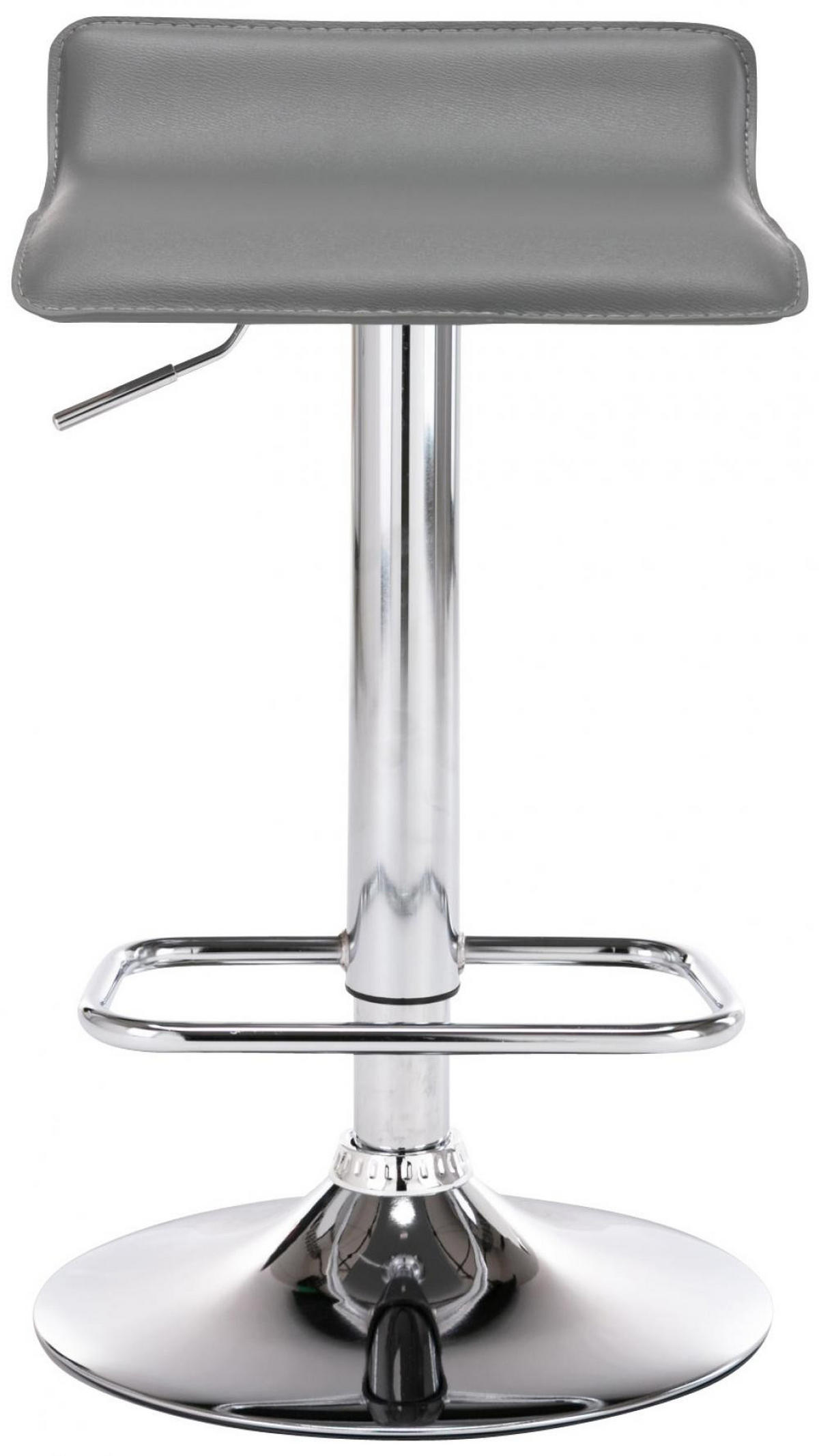 BARHOCKER 2er Set Lederlook grau - Chromfarben/Grau, Textil/Metall (38/65/41cm) - CLP