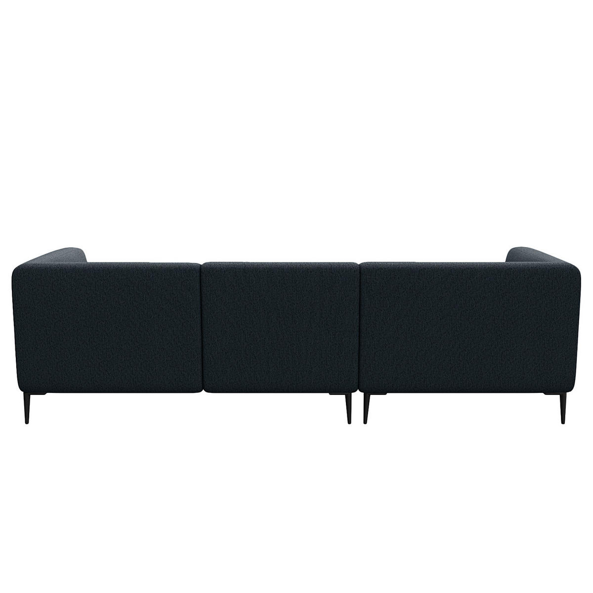 2,5-SITZER ECKSOFA mit Longchair - Schwarz/Grau, Textil/Metall (271/148cm) - home24
