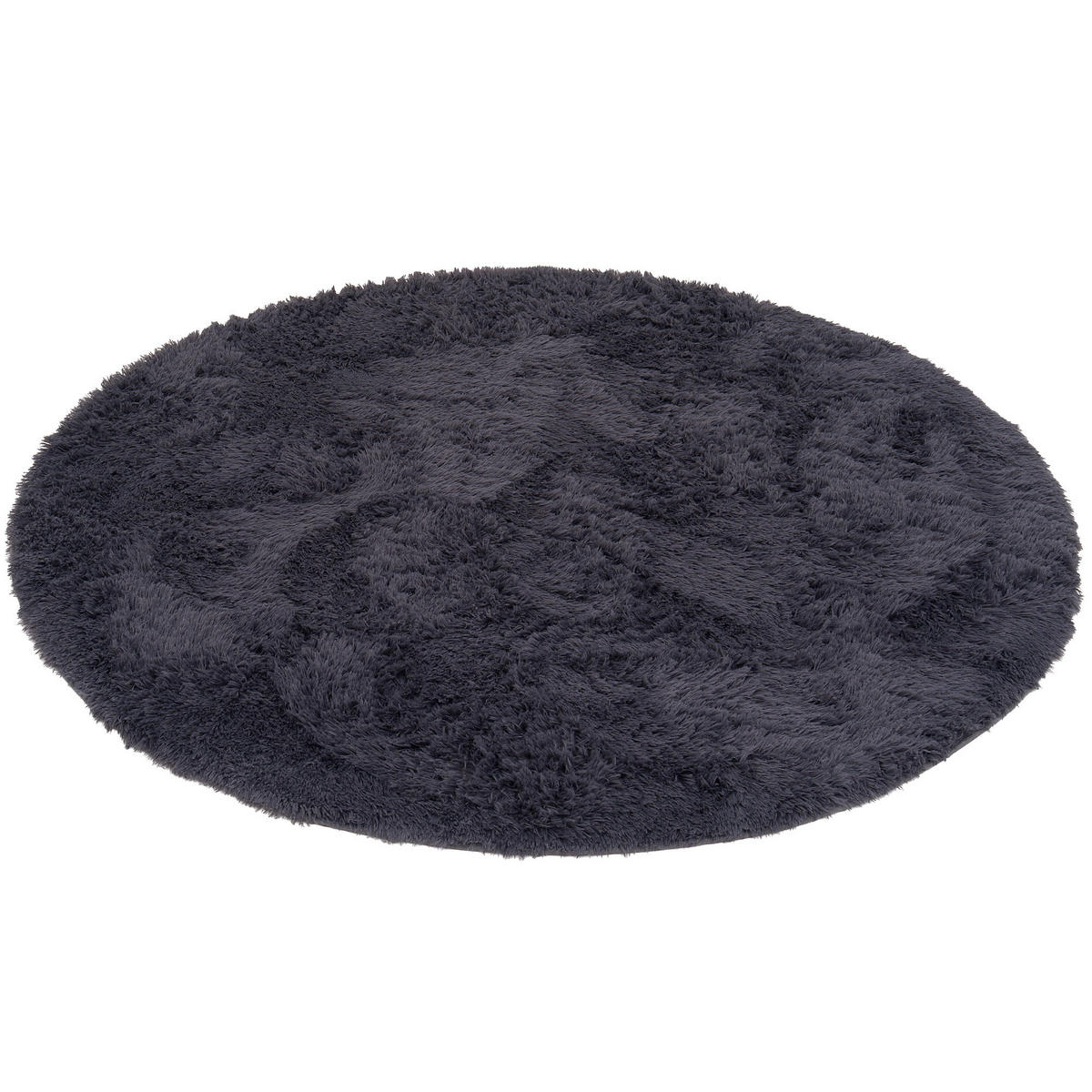 HOCHFLOR SHAGGY TEPPICH FLUFFY RUND - Anthrazit, Textil (120/120cm) - Pergamon