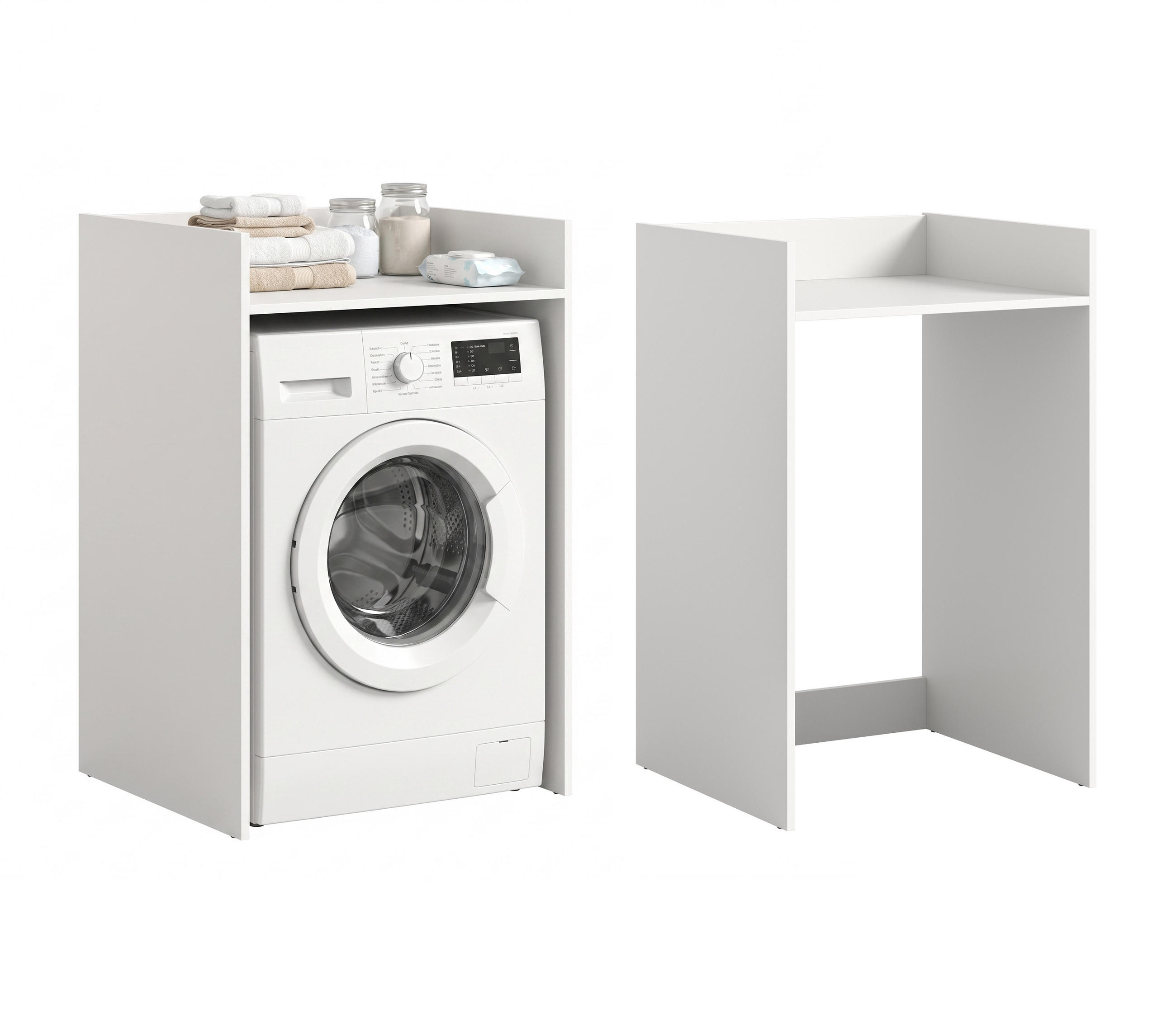 WASCHMASCHINENUMBAU Mixx Bad in weiß Nachbildung - modernes Design - B/H/T: 60x101x60 cm - Weiß, Holzwerkstoff (60/101/60cm)