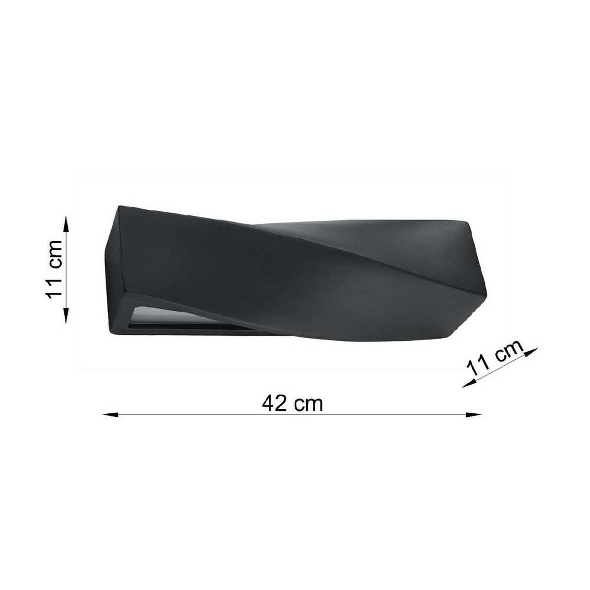 WANDLEUCHTE Glas Schwarz Keramik - Schwarz, Glas (42/11/11cm)