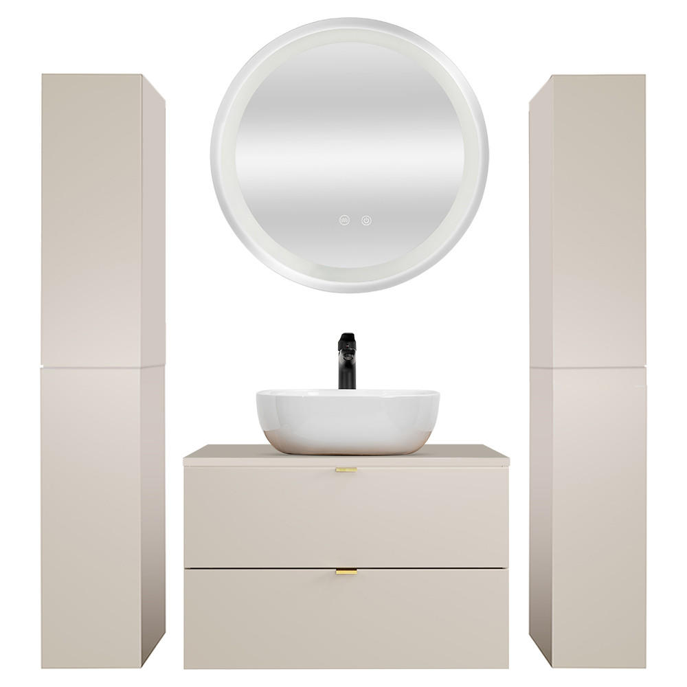 BADMÖBEL-SET 4-TLG. Durango-56 - Beige, Holzwerkstoff (170/200/47cm) - Lomado