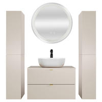 BADMÖBEL-SET 4-TLG. Durango-56 - Beige, Holzwerkstoff (170/200/47cm) - Lomado