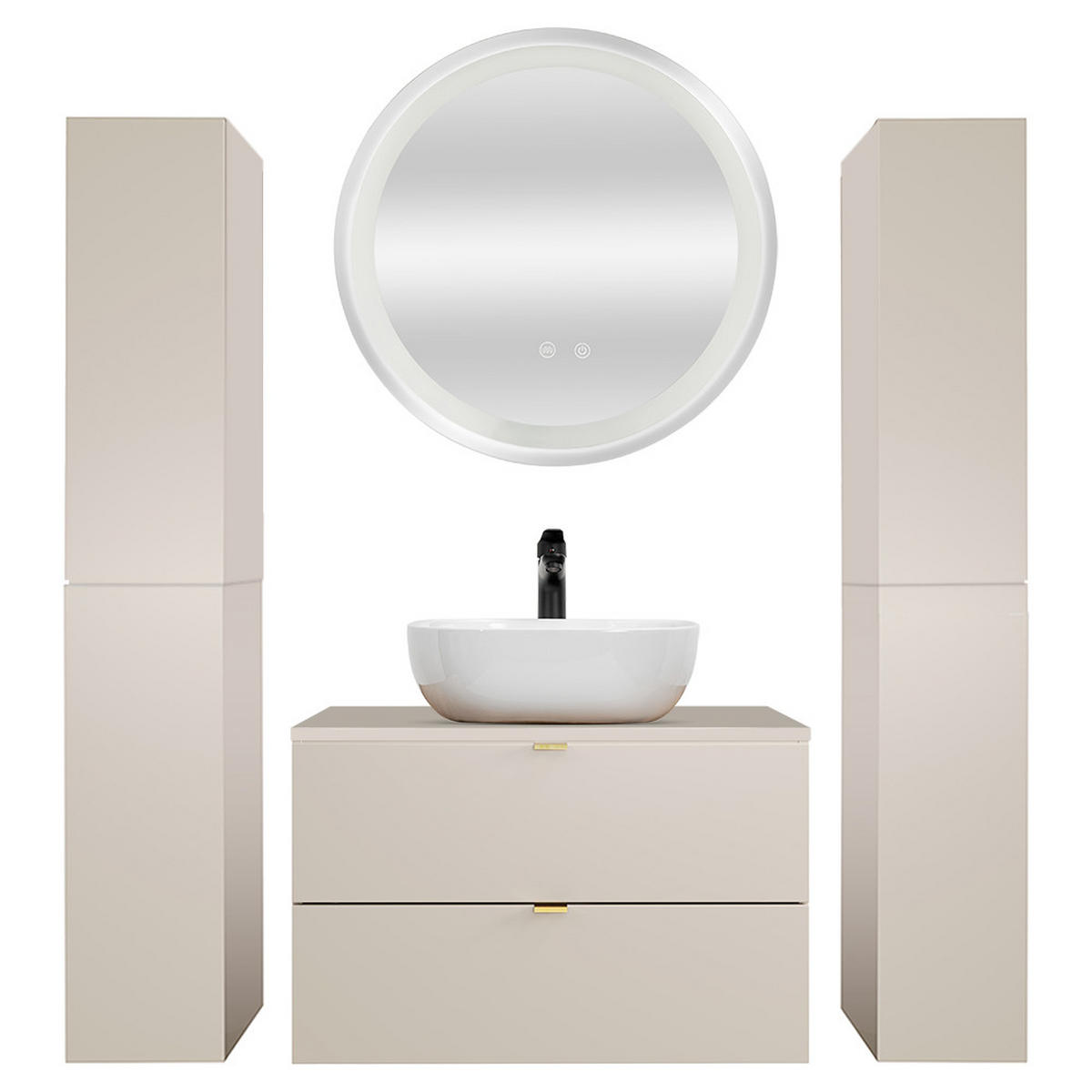 BADMÖBEL-SET 4-TLG. Durango-56 - Beige, Holzwerkstoff (170/200/47cm) - Lomado