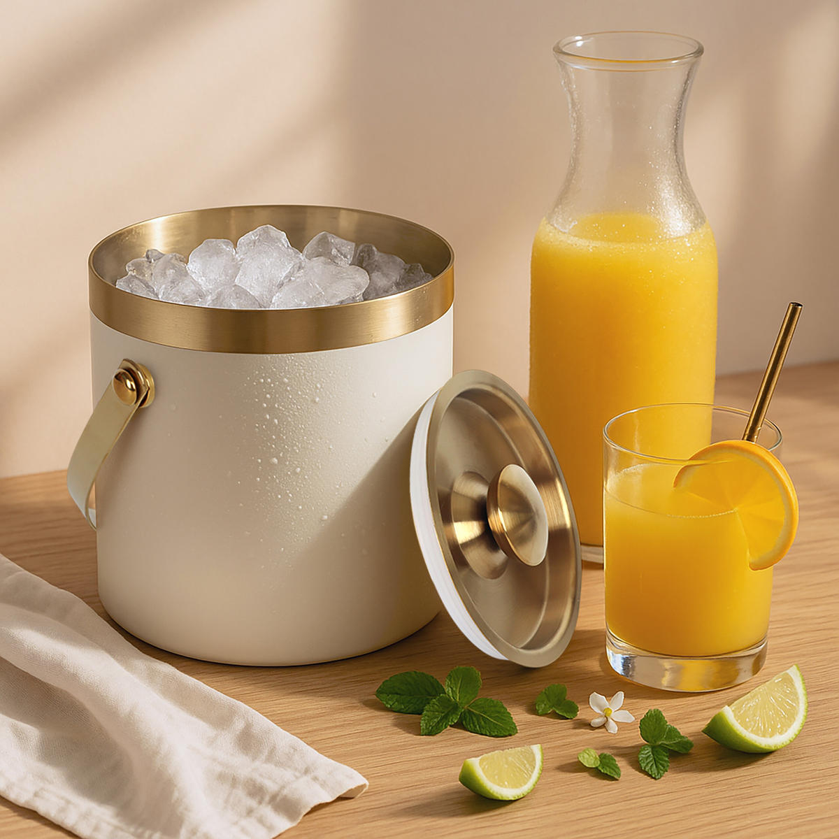 EISWÜRFELBEHÄLTER - Weiß, Kunststoff/Metall (15/17cm) - Relaxdays