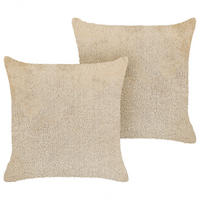 DEKOKISSEN 2er-Set Beige 45/45 cm Pilea - Beige, Textil (45/45cm) - Beliani