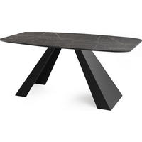 ESSTISCH Monte rechteckig ausziehbar, Marmor Schwarz 180-220/90/76 cm - Anthrazit/Schwarz, Holzwerkstoff/Metall (90/218/76cm) - WFL GROUP