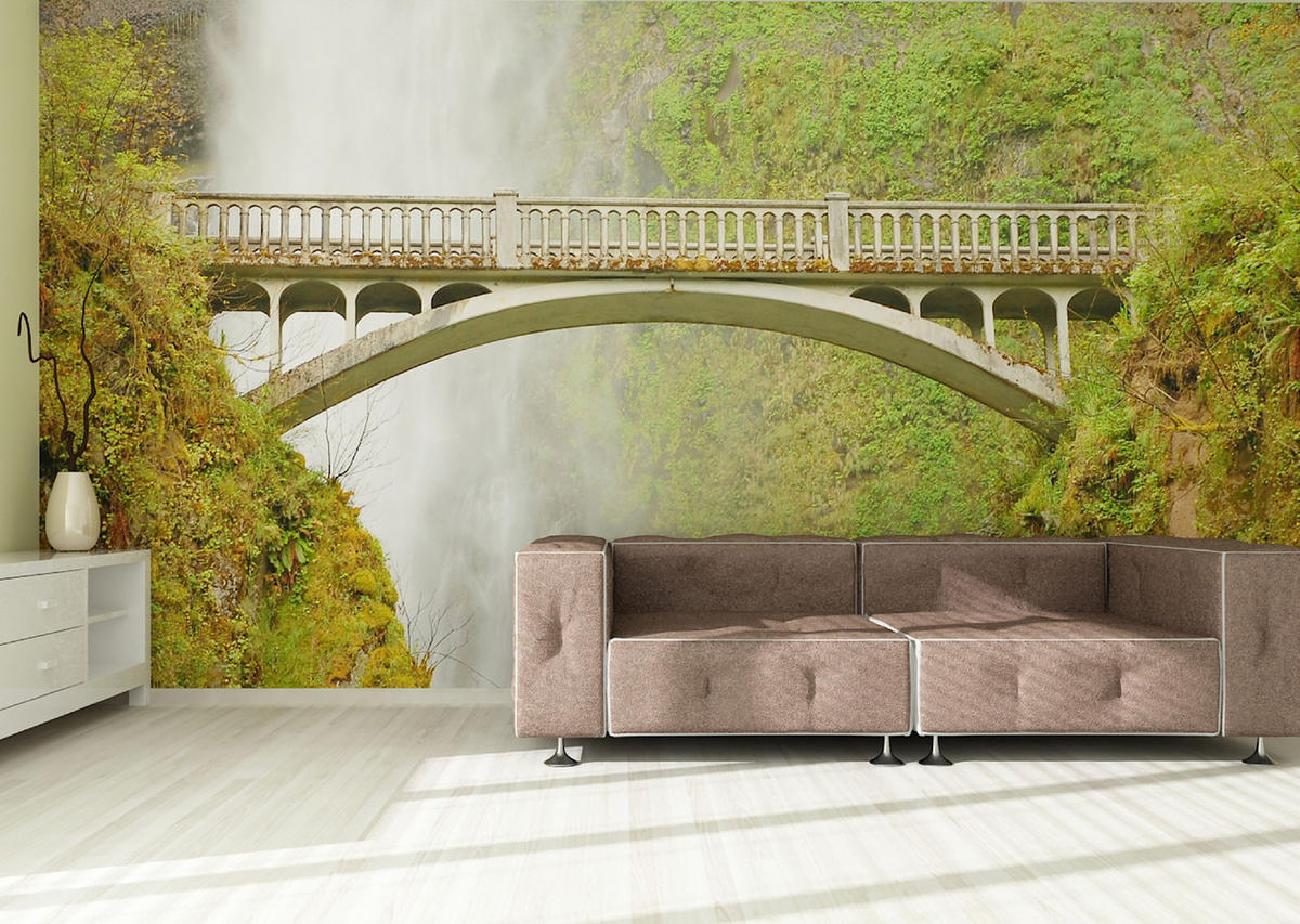 FOTOTAPETE Wasserfall 375 x 270 cm - Grün, Papier (375/270cm) - Sanders & Sanders