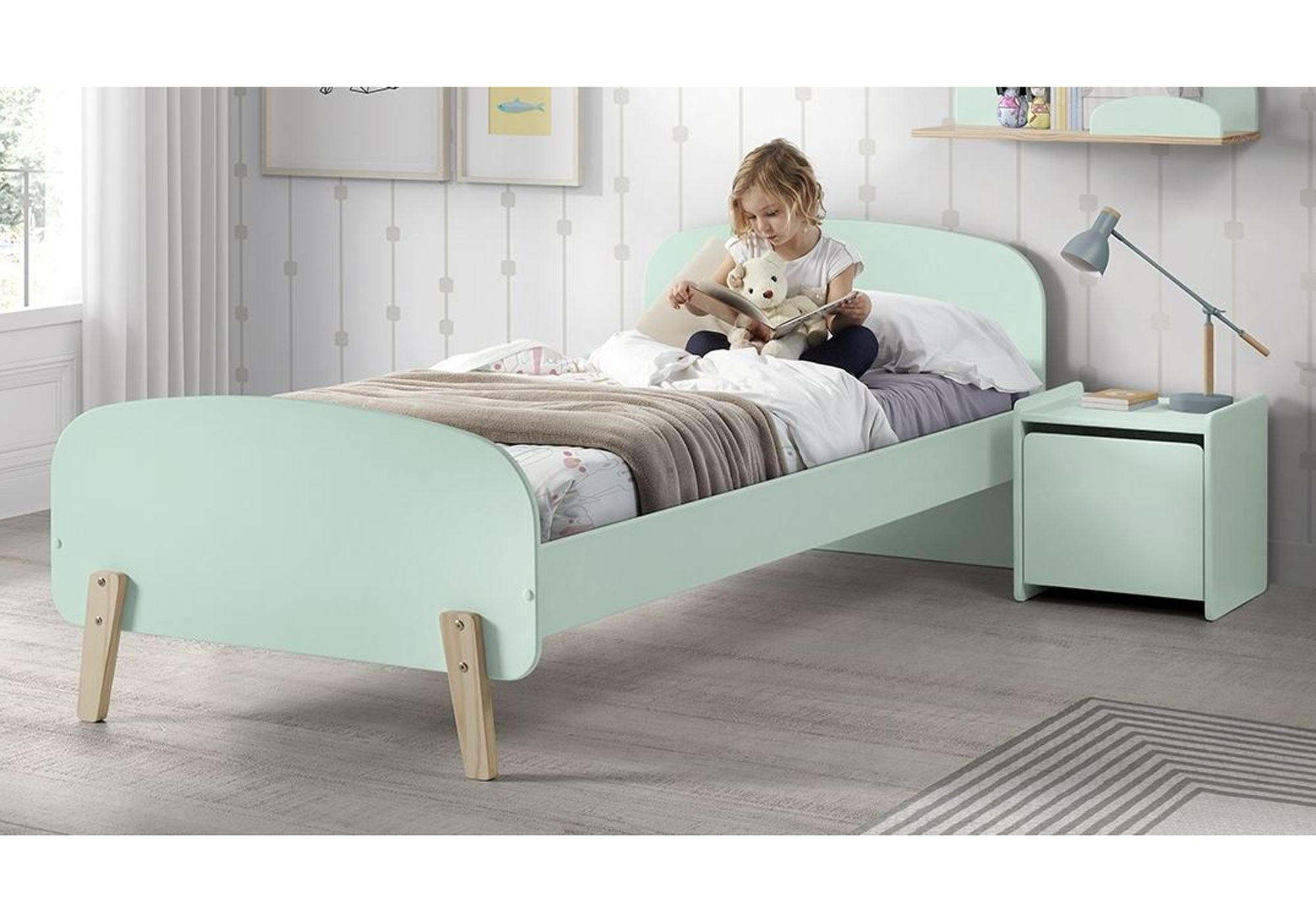 KINDERZIMMER Set Karilynn 1 Massivholz+MDF rosa - Grün, Holz (210/73/110cm) - 58aufmkessel
