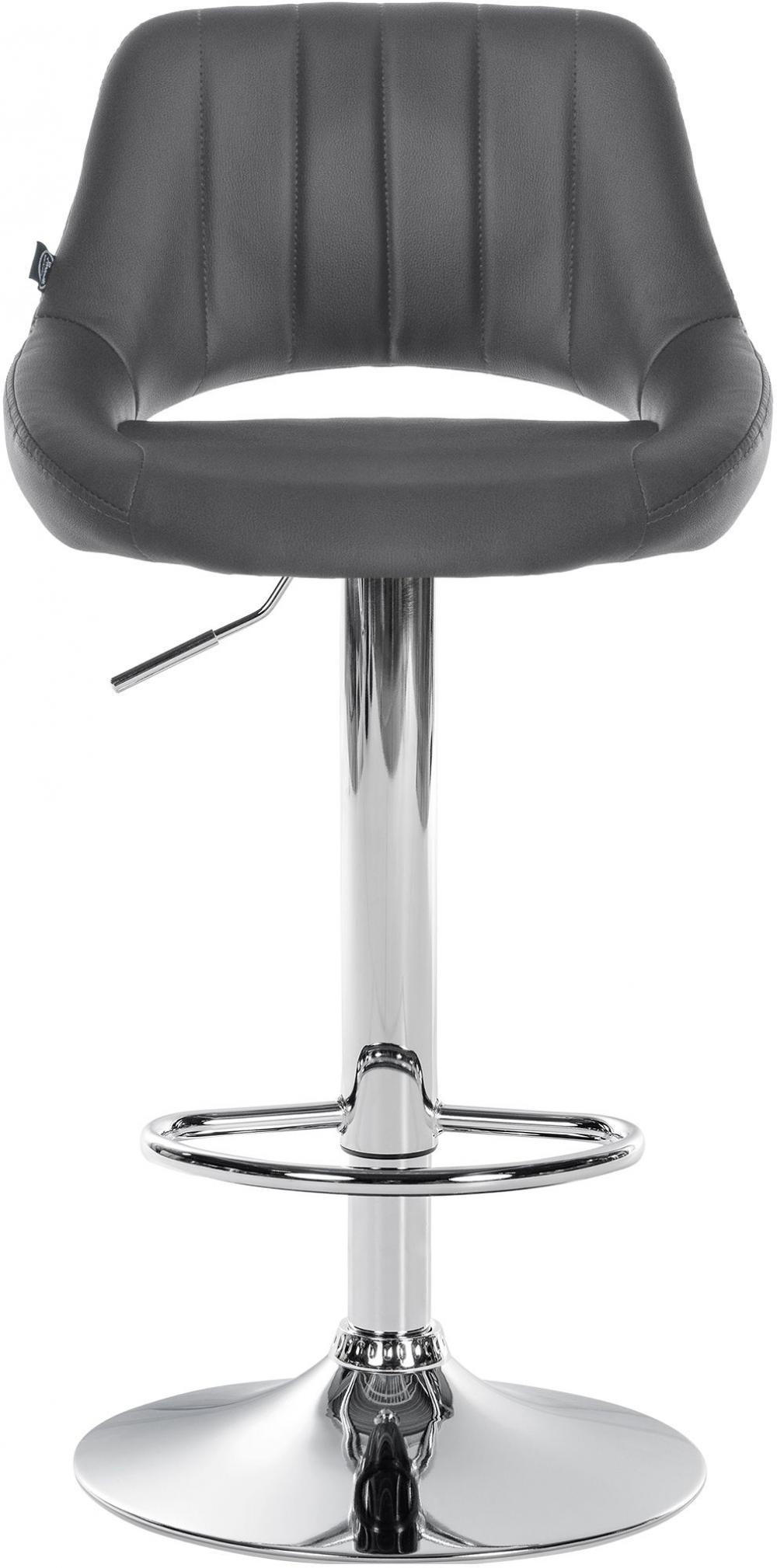 BARHOCKER Lederlook grau - Chromfarben/Grau, Textil/Metall (47/85/48cm) - CLP