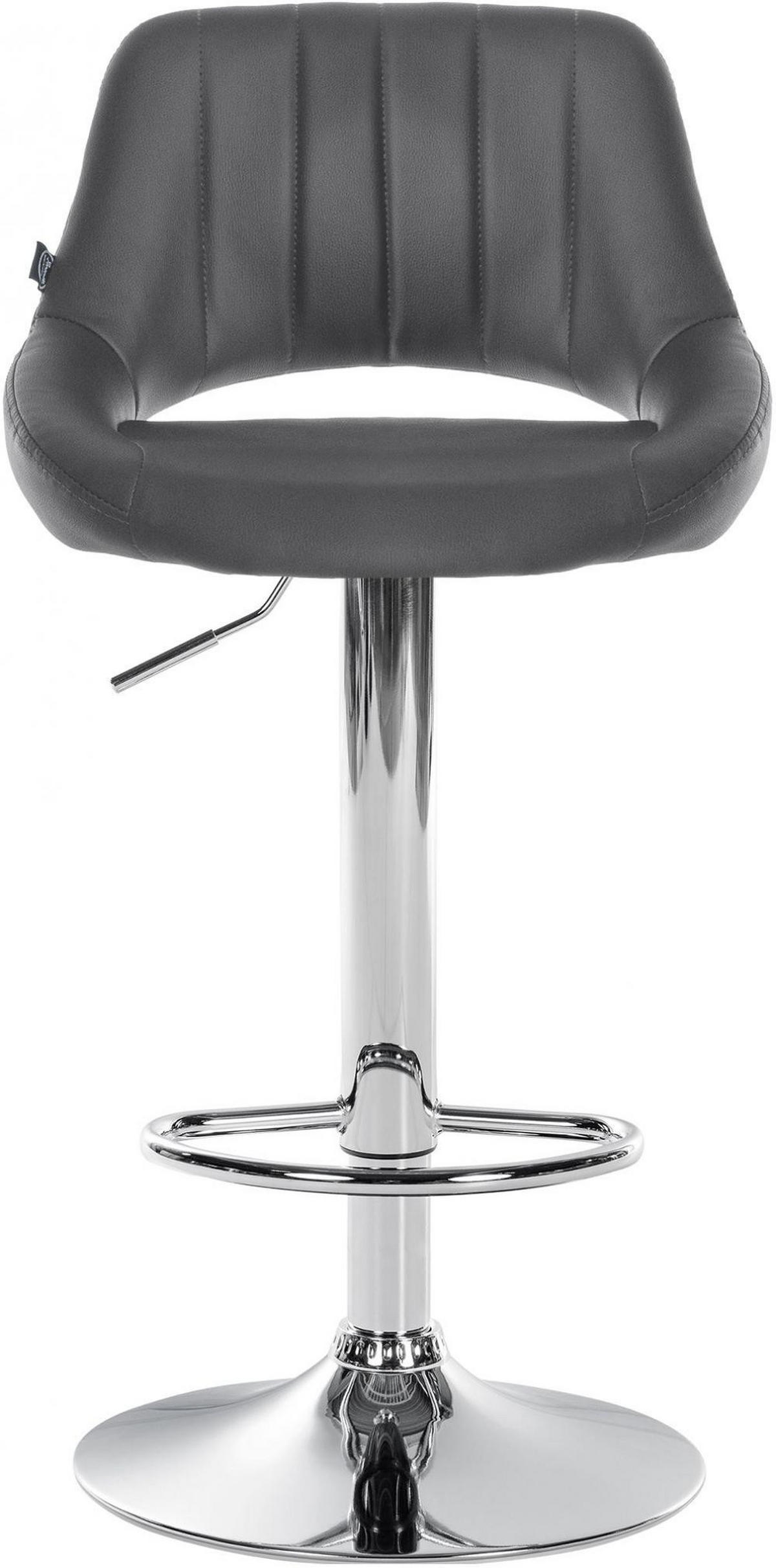 BARHOCKER Lederlook Grau - Chromfarben/Grau, Textil/Metall (47/85/48cm) - CLP