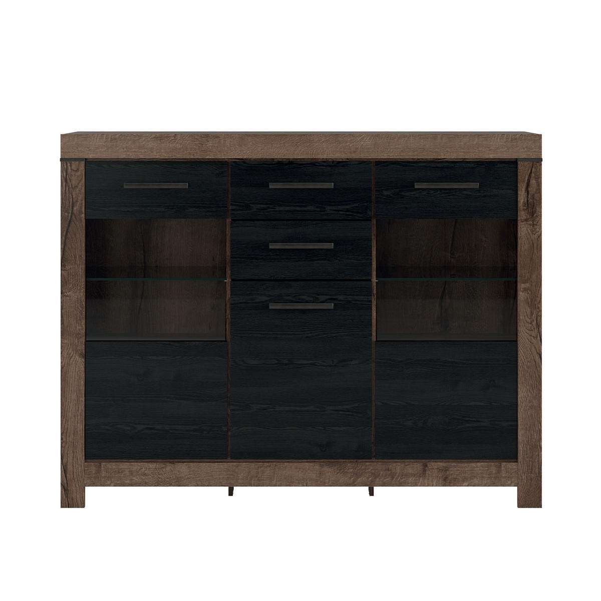 SIDEBOARD Adam Holz und Schwarz - Schwarz, Holzwerkstoff (160/124/45cm) - Petits-meubles