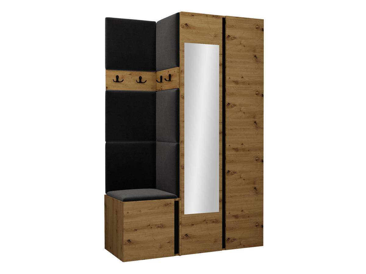 GARDEROBEN-SET Orion XXVI - Anthrazit/Eiche Artisan, Holzwerkstoff/Kunststoff (116/186/46cm) - MIRJAN24