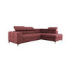 ECKSOFA PABLO VOGUE L‑förmig mit Bett, Bettkasten, verstellbaren Kopfstützen, weichen Metallfüßen, freistehend, RECHTS, 201x270x97 cm, Bordeaux - Bordeaux, Holz/Textil (270/201cm) - DomoHome