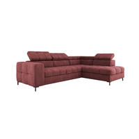 ECKSOFA PABLOS Vogue, L-förmig, Moderne, mit verstellbarem Kopfteil, Schlaf- & Lagermöglichkeiten, freistehend, RECHTS 279x201x97 cm Red - Rot, Holz/Textil (279/201cm) - DomoHome