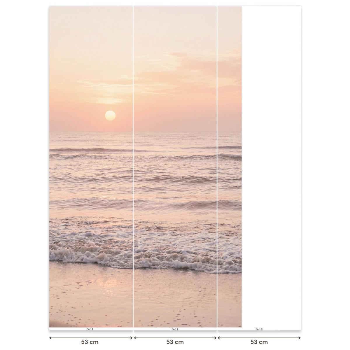 TAPETE - Sonne - Strand - Rosa - 120x200 cm - Hellrosa, Papier (120/200cm) - OnlyWow