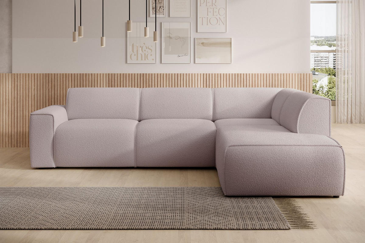 ECKSOFA Bouvi Beige rechts - Beige/Schwarz, Kunststoff/Textil (220/292cm) - Selsey