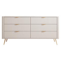 KOMMODE Lante 6S - Beige/Goldfarben, Holzwerkstoff/Metall (164/82/38cm) - MIRJAN24