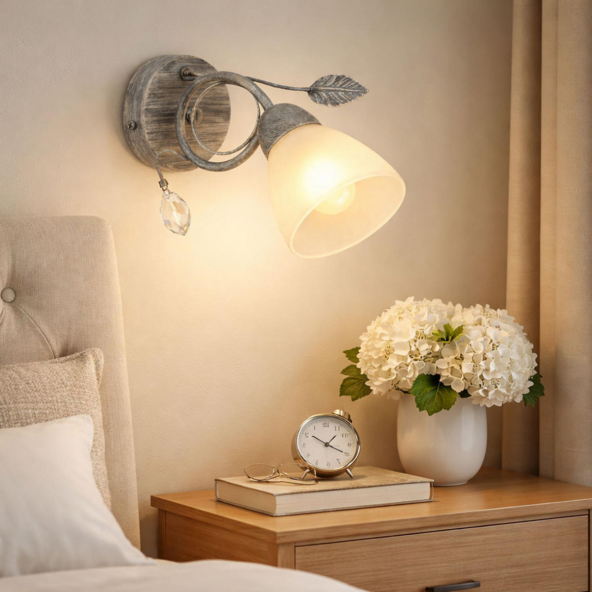 LED WANDLEUCHTE TRADITIO Grau - Grau, Glas (13/21.5/29cm)