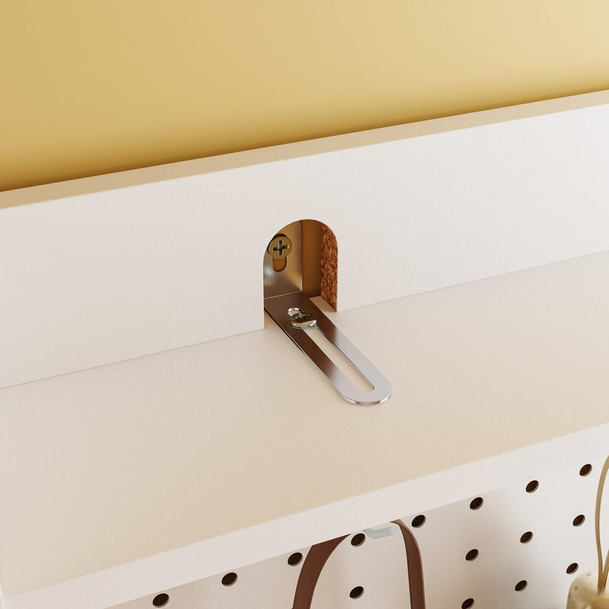 SCHUHSCHRANK mit Spiegel und Pegboard FSR233-W - Silberfarben/Weiß, Holzwerkstoff/Kunststoff (83/197/14cm) - SoBuy