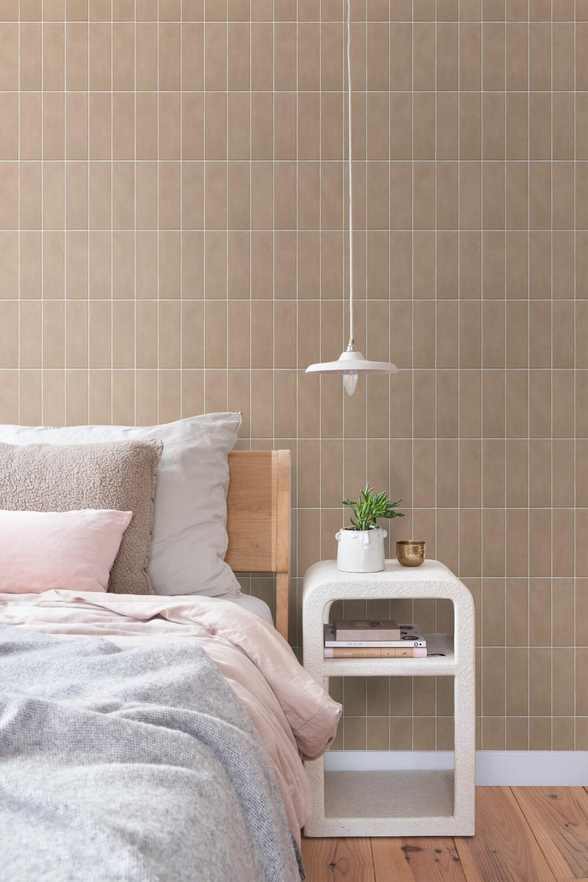TAPETE Fliesenmuster 50 x 900 cm - Braun, Papier (50/900cm) - ESTAhome