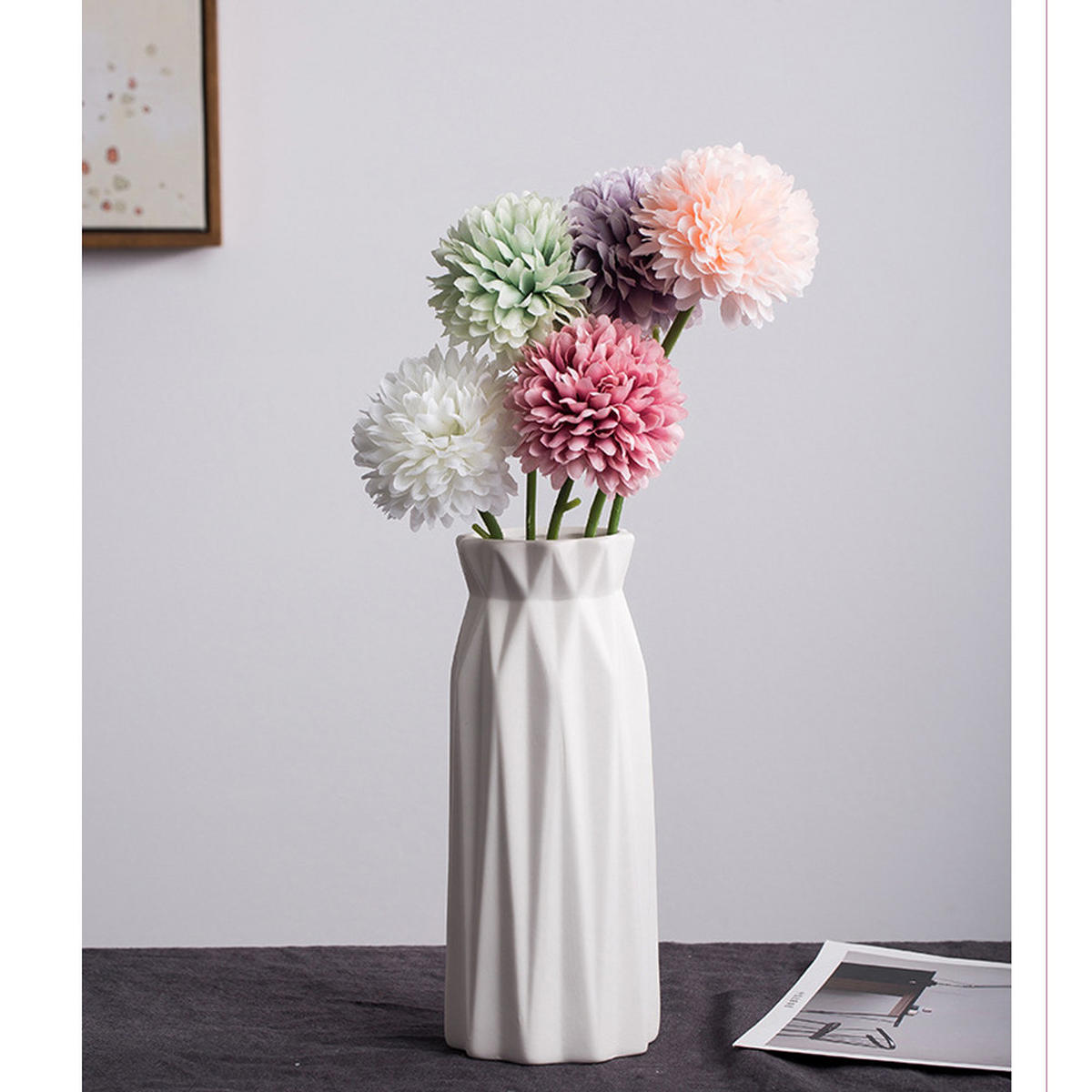 VASE 5,5 x 5,5 x 20,5 cm Keramik - Weiß, Keramik (20.3cm) - LIBRATON