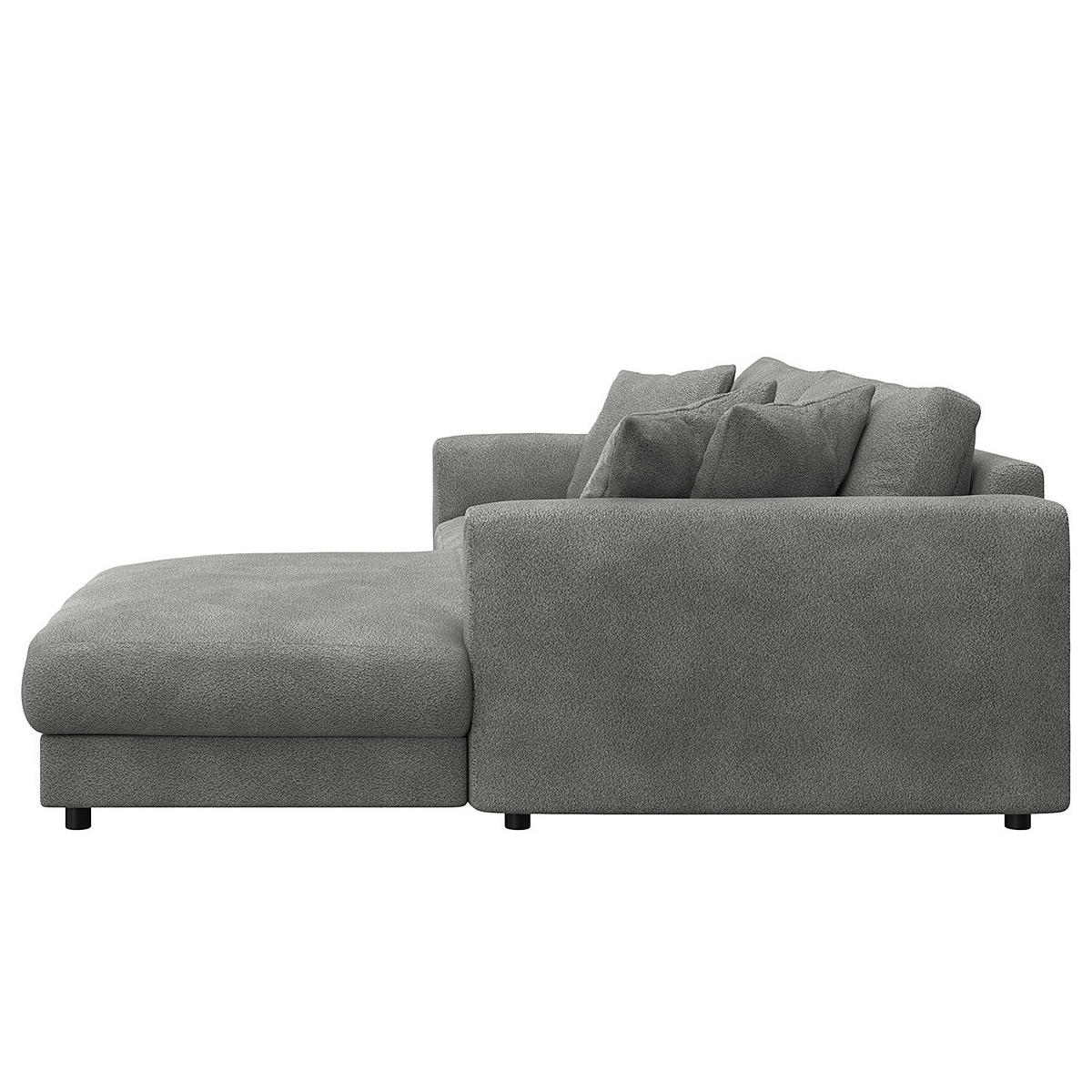 ECKSOFA mit Longchair - Schwarz/Grau, Kunststoff/Textil (238/183cm) - home24