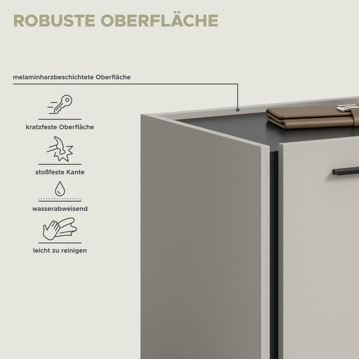 SITZBANK Emil Kaschmir 75/40/42 cm - Beige, Holzwerkstoff (75/42/40cm) - Xonox